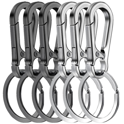 Carabiner Keychain Clips - Black and Silver