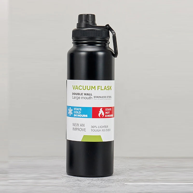Wide Mouth Vacuum Flask - Black / 600ml / Bottle Only