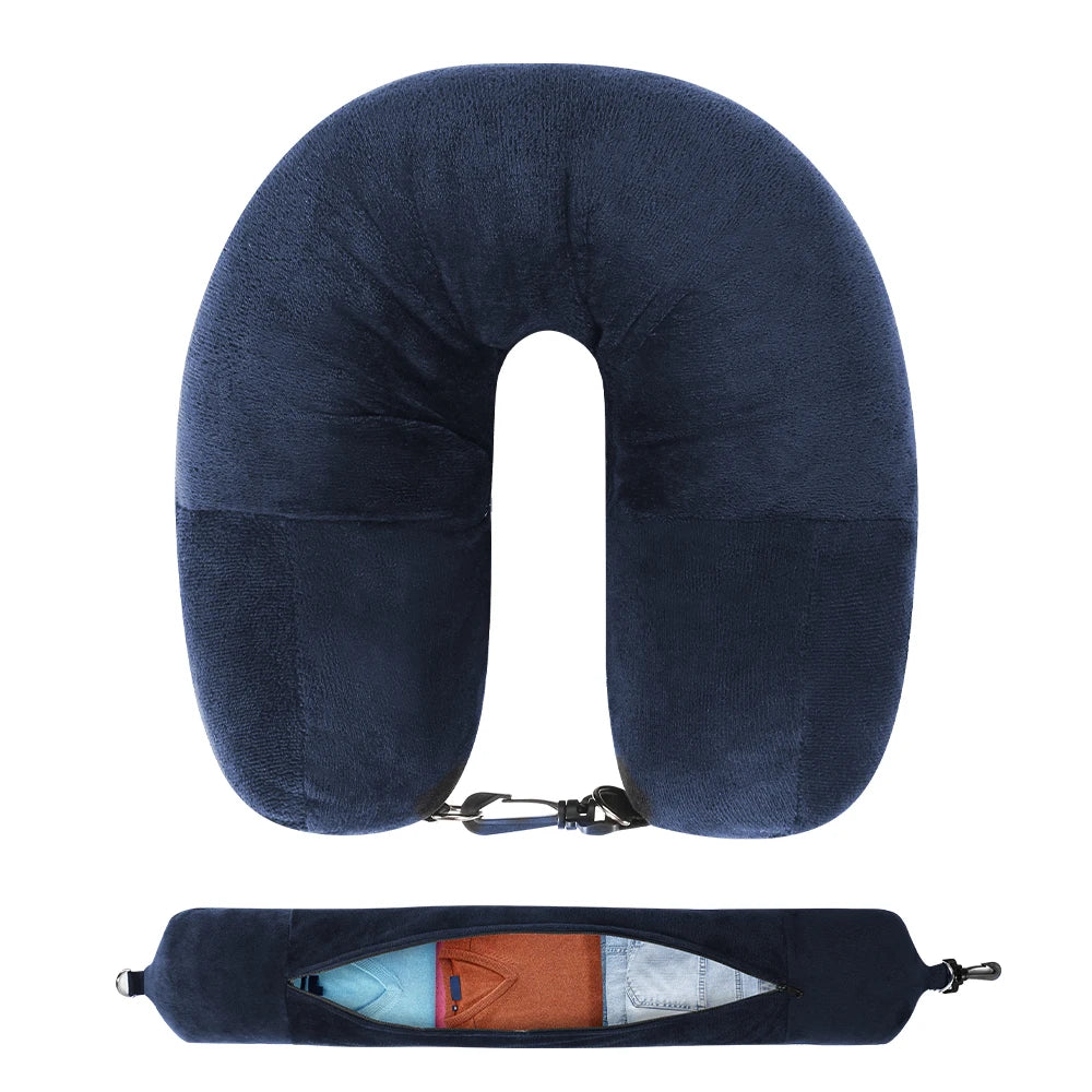 Fillable Travel Neck Pillow - Navy Blue