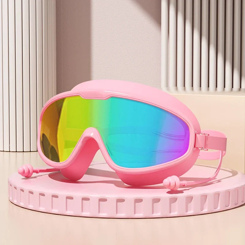Big Frame Swim Goggles - Pink Mirrored