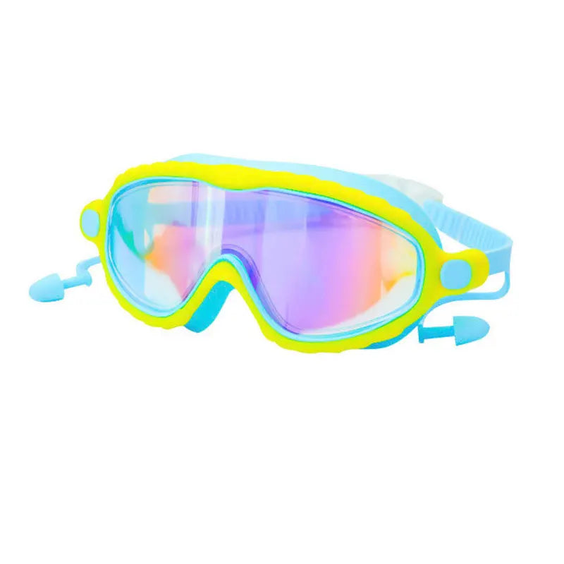 Kids Big Frame Swim Goggles - Iridescent Blue