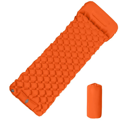 Inflatable Sleeping Pad with Pillow - Orange