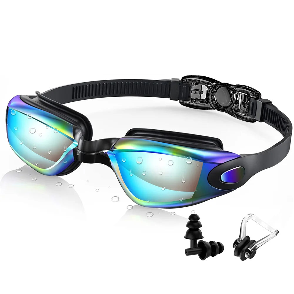Swim Goggles with Ear Plugs - Aqua