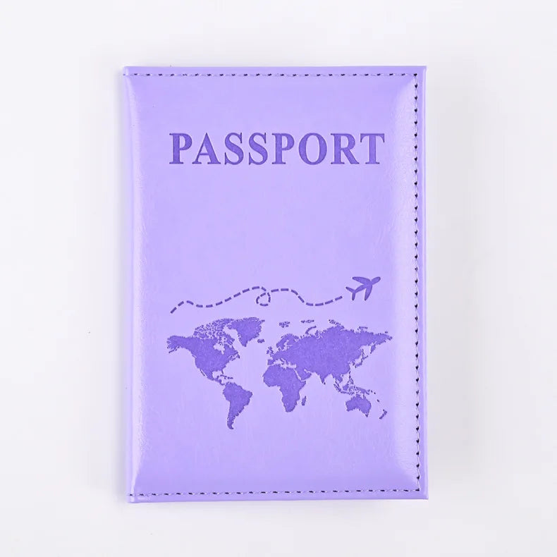 World Map Passport Cover - Light Purple