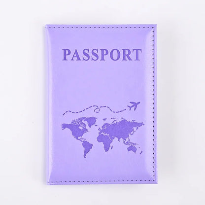 World Map Passport Cover - Light Purple