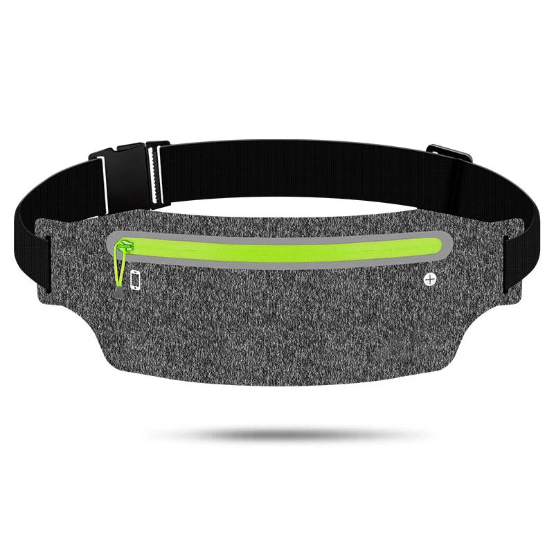 Slim Running Waist Belt - Gray and Green