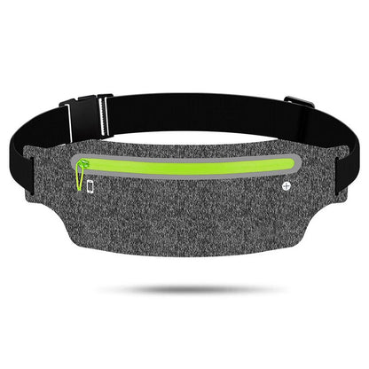 Slim Running Waist Belt - Gray and Green