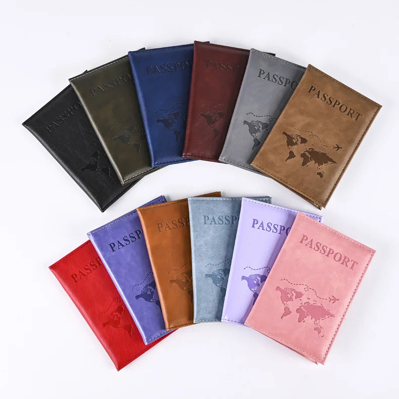 World Map Passport Cover