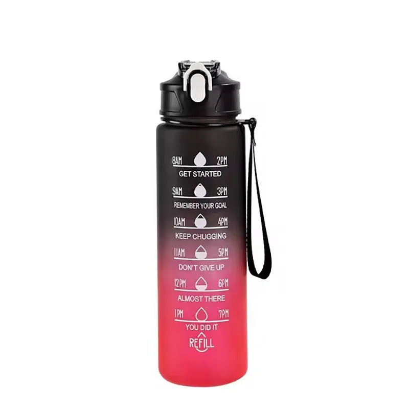 Time Marker Water Bottle - Black Red