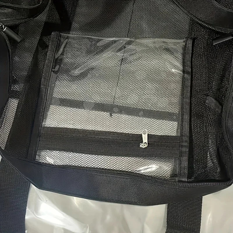 Large Mesh Beach Bag - in use