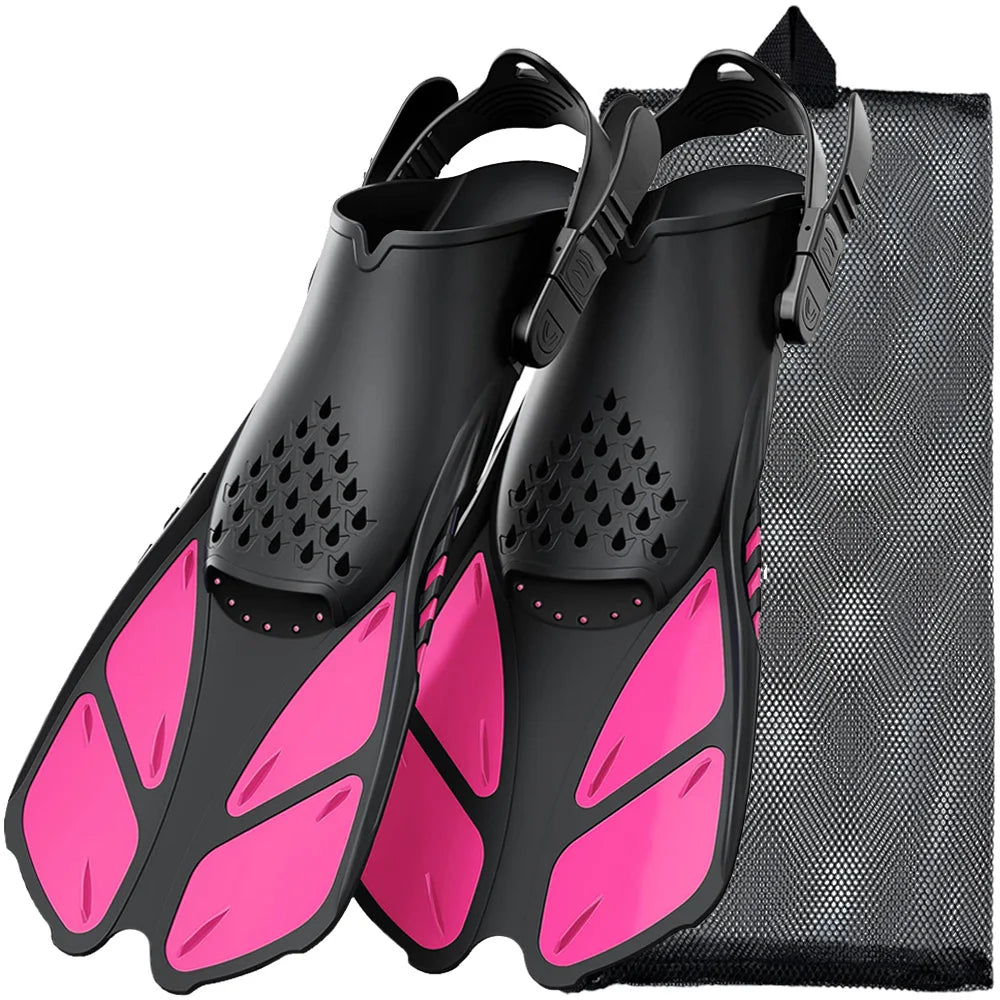 Open Heel Snorkel Fins - Pink / S/M
