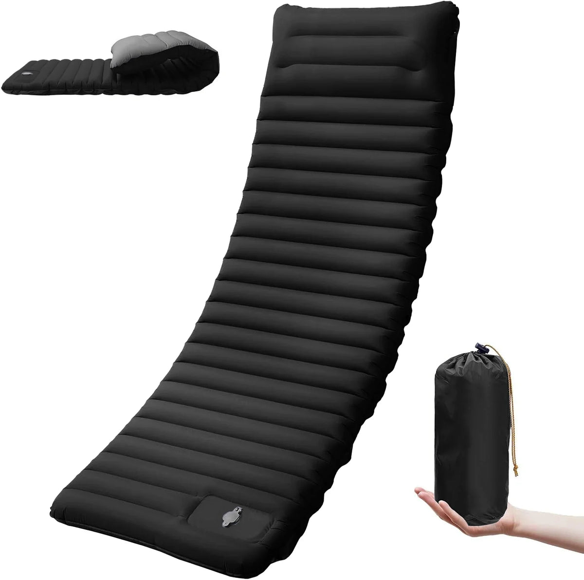 Extra Thick Inflatable Sleeping Pad - Black