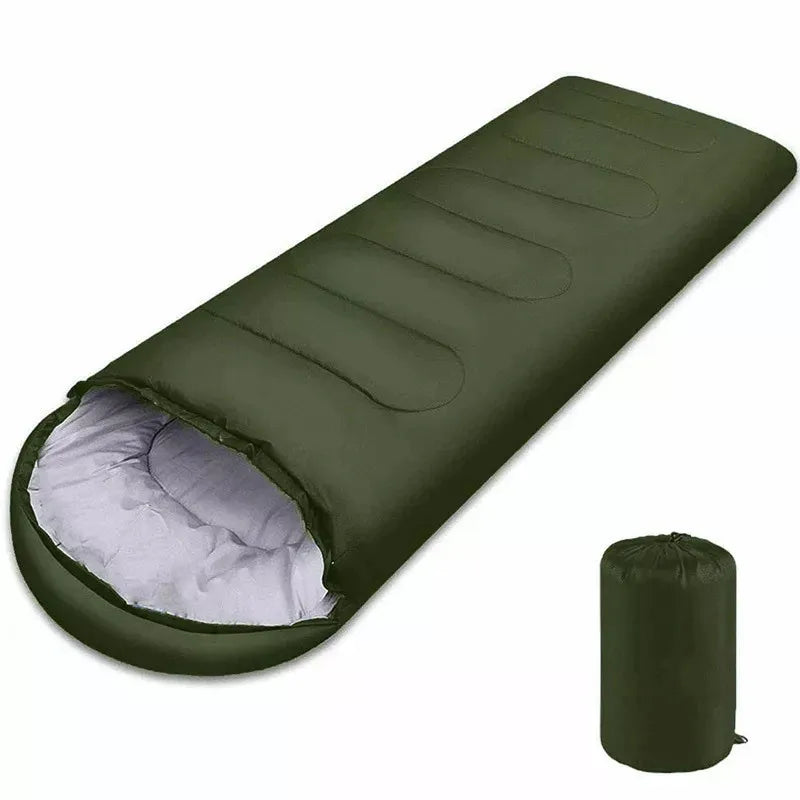 Hooded Envelope Sleeping Bag - Olive Green
