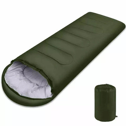 Hooded Envelope Sleeping Bag - Olive Green
