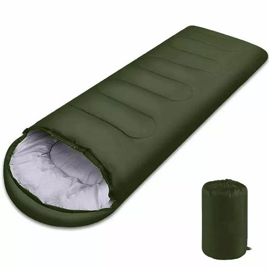 Hooded Envelope Sleeping Bag - Olive Green