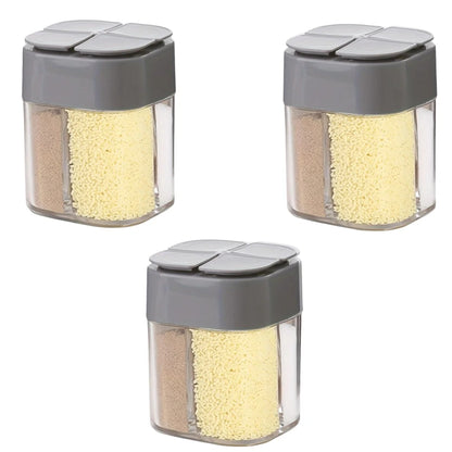 Four Compartment Spice Shaker - Gray / 3pcs
