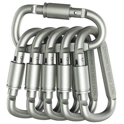 Screw Lock Aluminum Carabiners - Gray / 6pcs