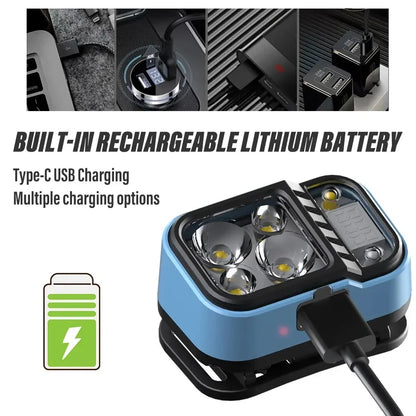 Mini Multi Beam Rechargeable Headlamp - packed size