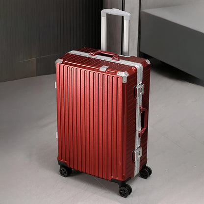Aluminum Frame Carry On Suitcase - Red