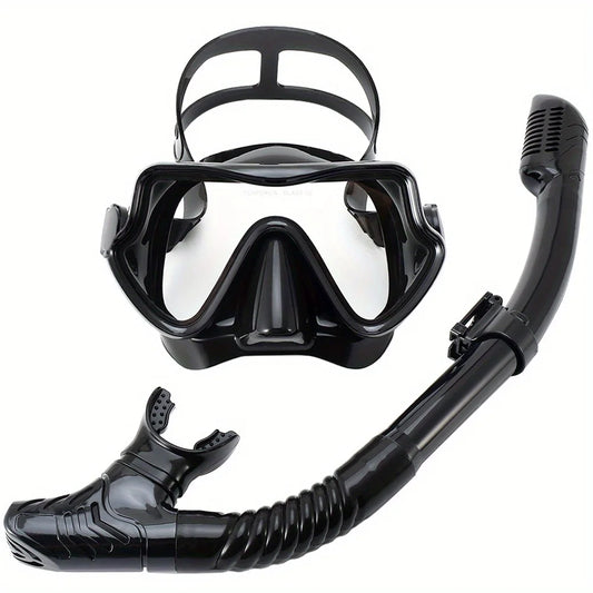Dry Top Snorkel Set - All Black