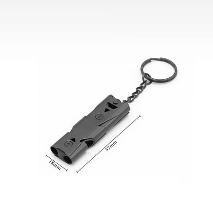 Double Tube Signal Whistle - Black