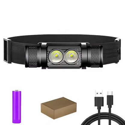 Aluminum Dual LED Headlamp - With 2000mAh Battery