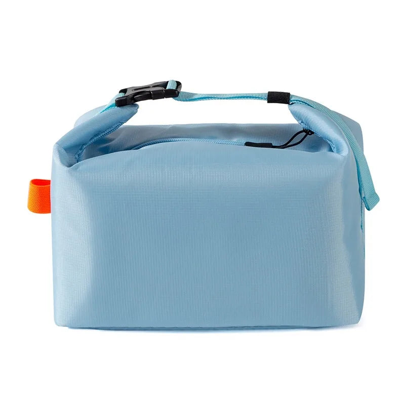 Insulated Roll Top Lunch Bag - Light Blue