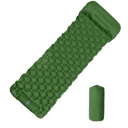 Inflatable Sleeping Pad with Pillow - Green
