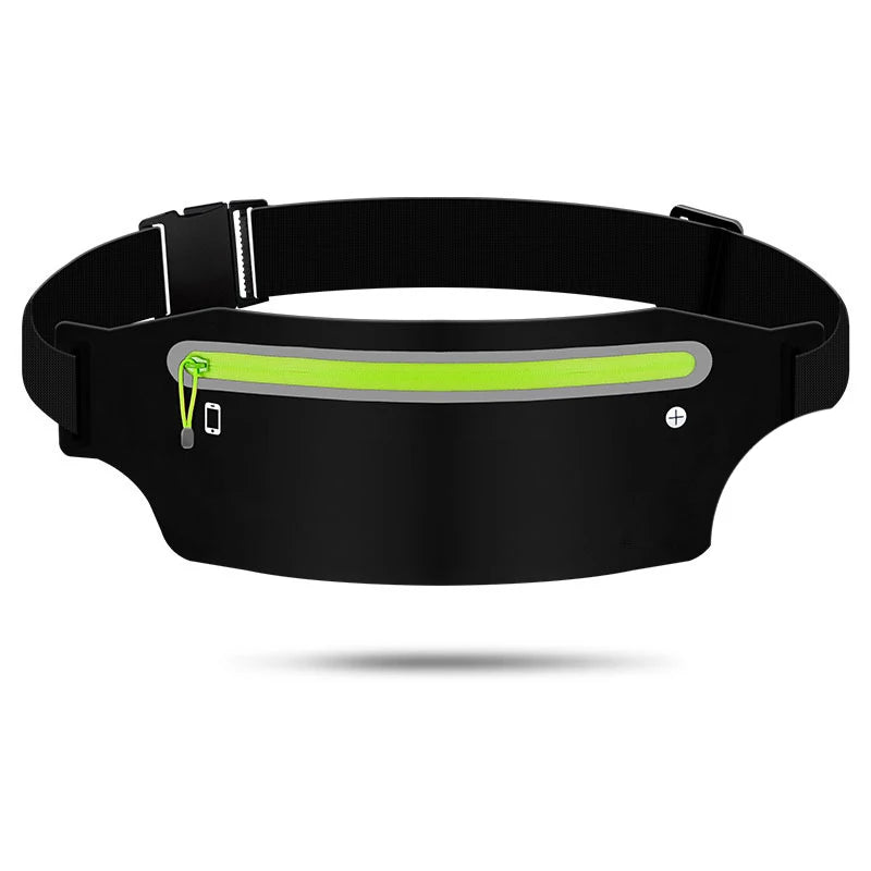 Slim Running Waist Belt - Black and Green