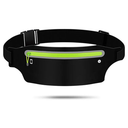 Slim Running Waist Belt - Black and Green