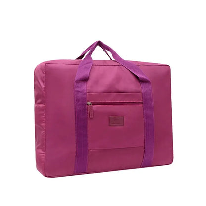 Foldable Travel Duffel Bag - Purplish Red