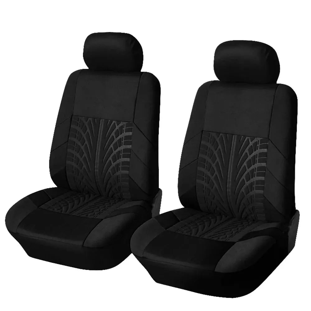 Universal Fabric Car Seat Covers - Black / Front Pair