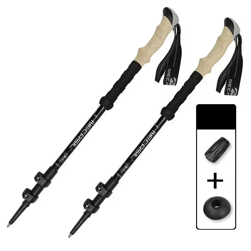 Telescopic Trekking Poles - Black