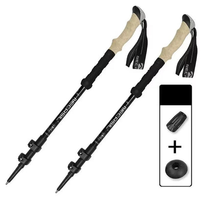 Telescopic Trekking Poles - Black