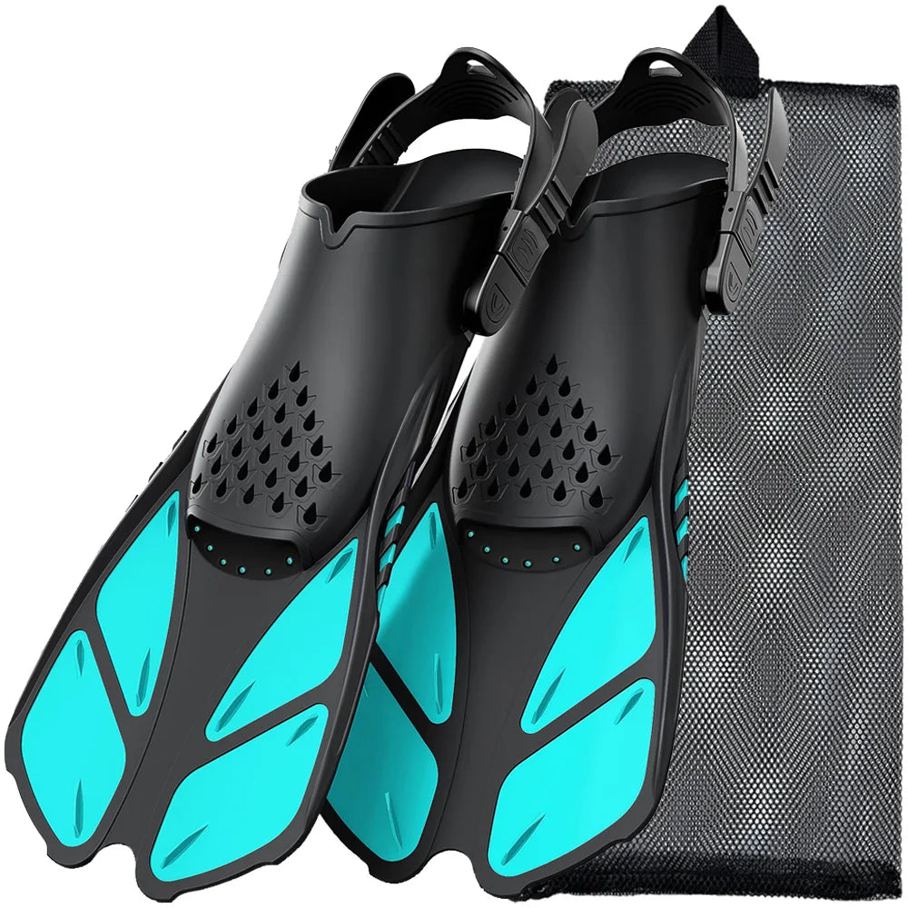 Open Heel Snorkel Fins - Green / S/M