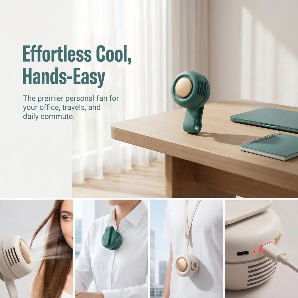 Bladeless Wearable Waist Clip Fan