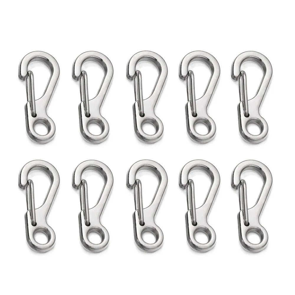 Mini Spring Snap Clips - Silver / 10pcs
