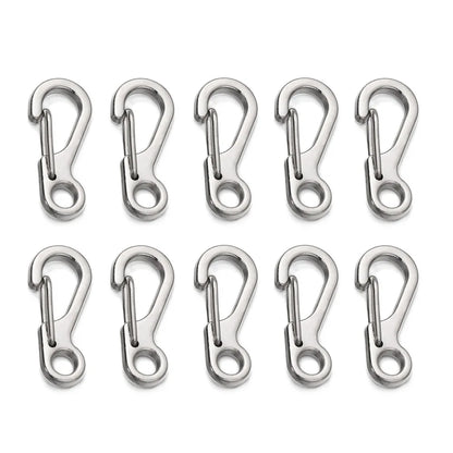 Mini Spring Snap Clips - Silver / 10pcs