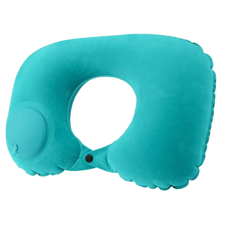 Push Inflate Neck Pillow - Teal