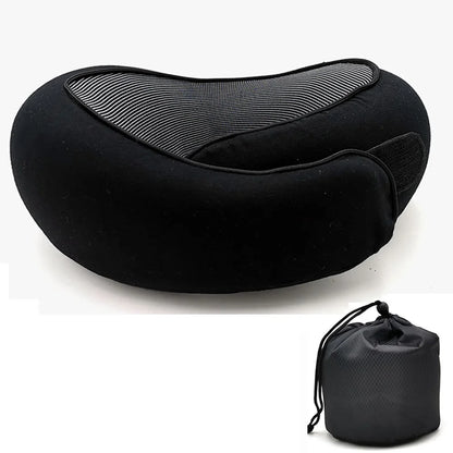Memory Foam Neck Pillow - Black