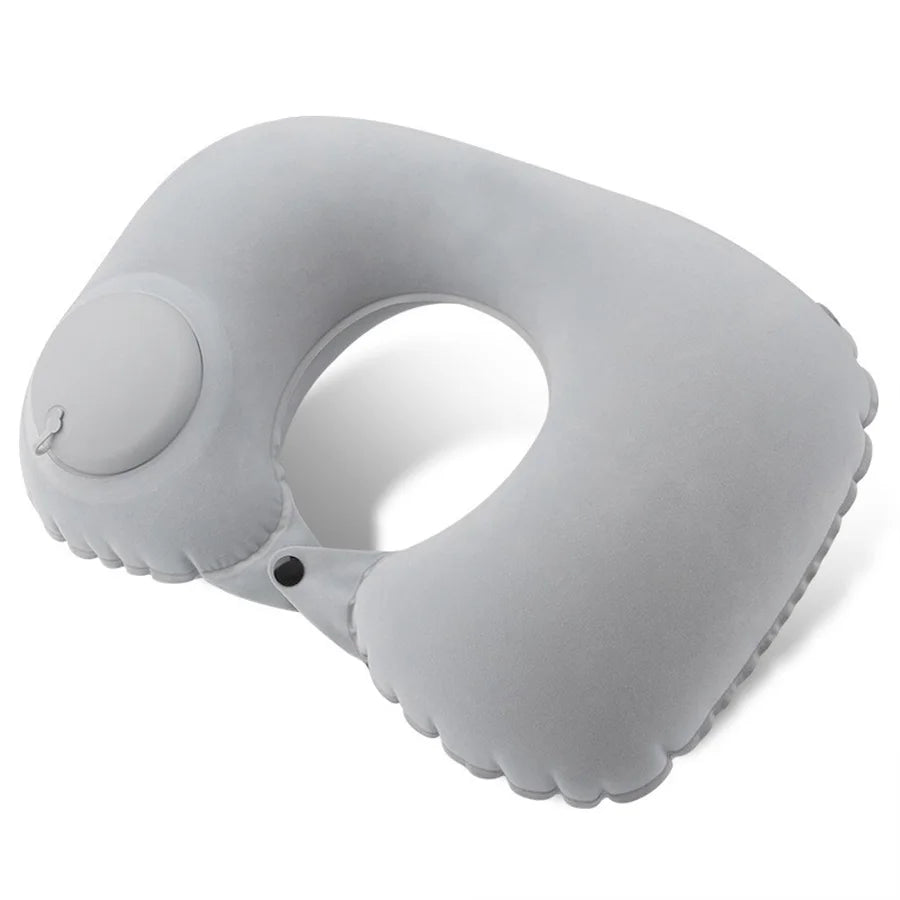 Push Inflate Neck Pillow - Gray