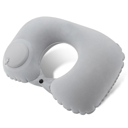 Push Inflate Neck Pillow - Gray