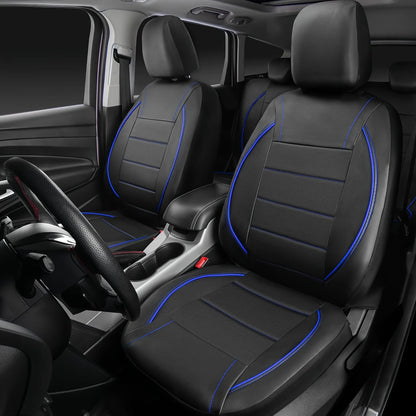 Faux Leather Car Seat Covers - Blue / Front Pair