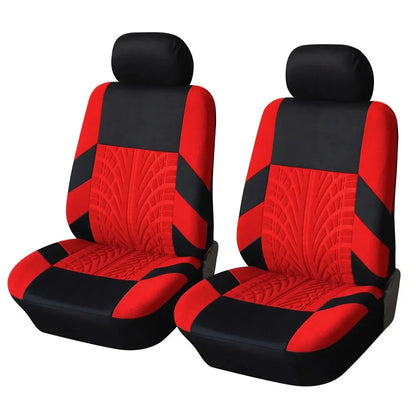 Universal Fabric Car Seat Covers - Red / Front Pair
