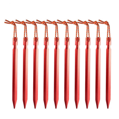 Aluminum Tent Pegs - Red