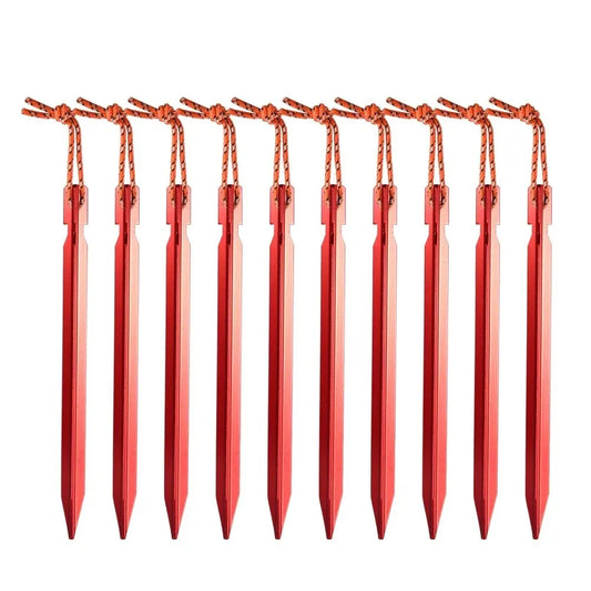 Aluminum Tent Pegs - Red