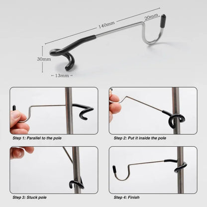 Tent Pole Lantern Hooks - in use