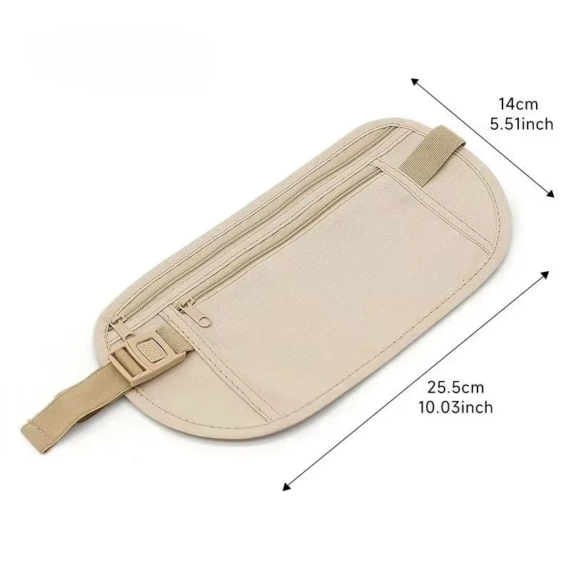 Hidden Travel Money Belt - Beige