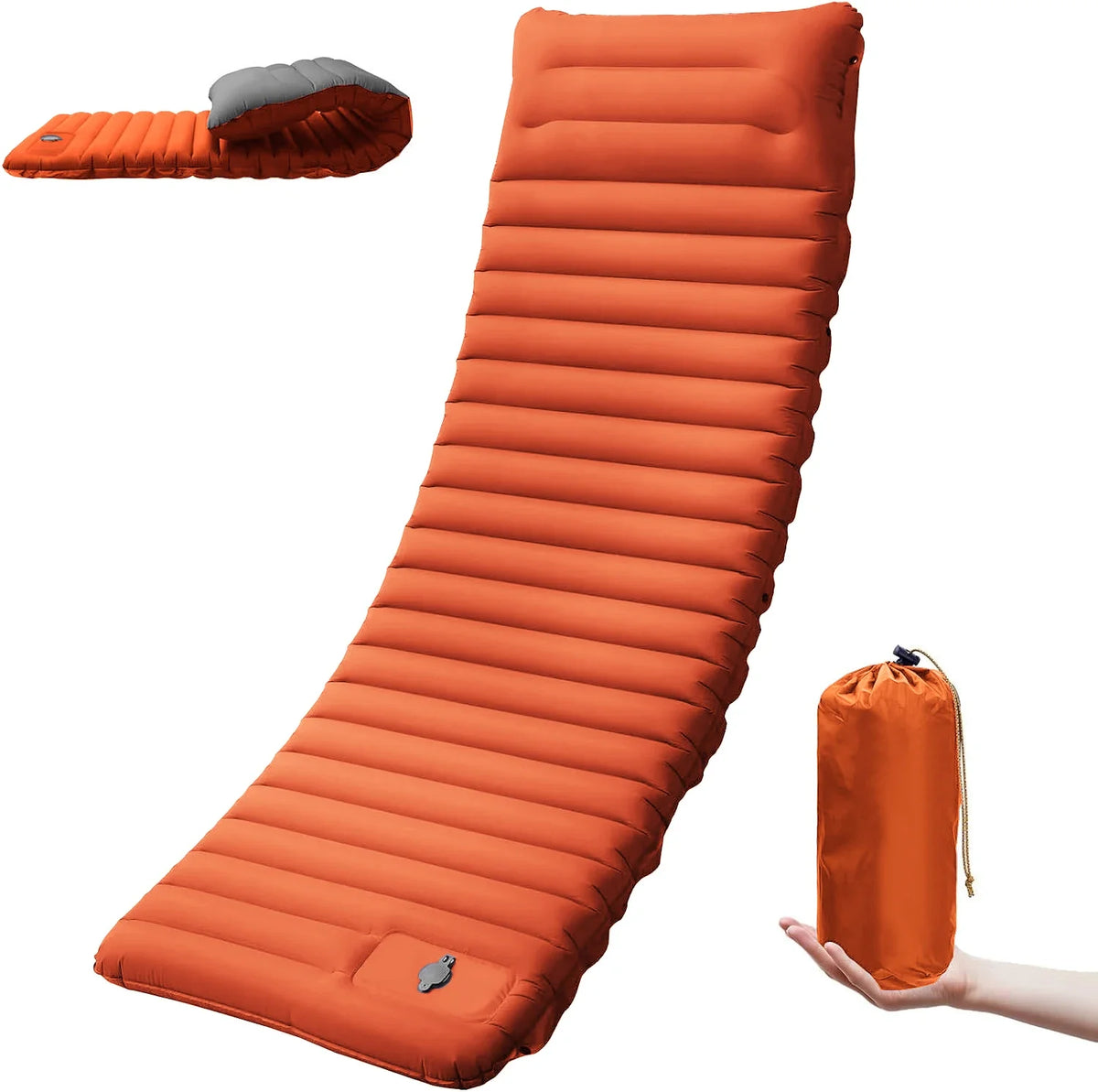 Extra Thick Inflatable Sleeping Pad - Orange