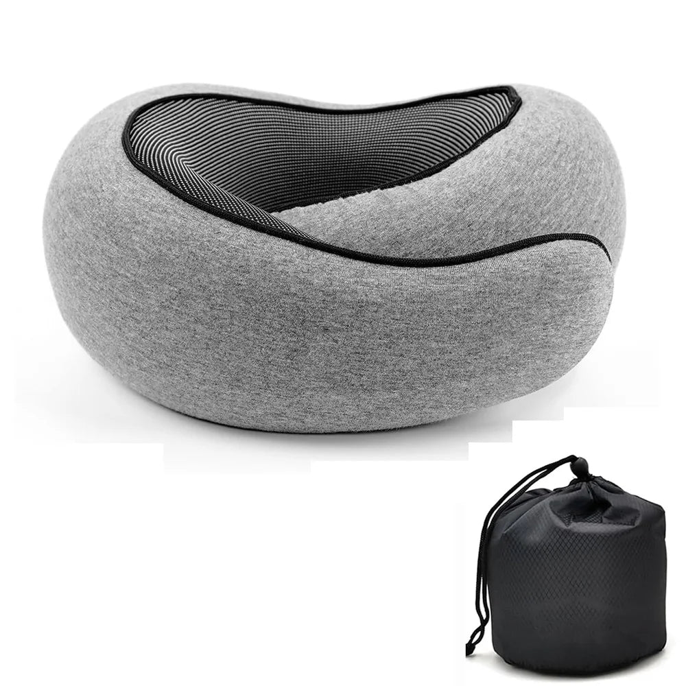 Memory Foam Neck Pillow - Gray